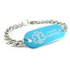 My Identity Doctor - Custom Engraved Medical ID Bracelet - Aluminum, Steel Curb Chain - Blue - Wrist Size 7.5 Inch