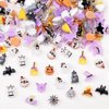 56Pcs Halloween Nail Art Charms Set 3D Resin Gothic Halloween Nail Art Charms Pumpkins Witch Hats Bats Spider Webs Nail Art Accessories Spooky Resin Ghost Nails Halloween Decorations for Women