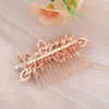 Foyte Crystal Wedding Hair Comb Pearl Bride Headpiece Rose Gold Rhinestone Hair Piece Bridal Side Hair Accessories for Women