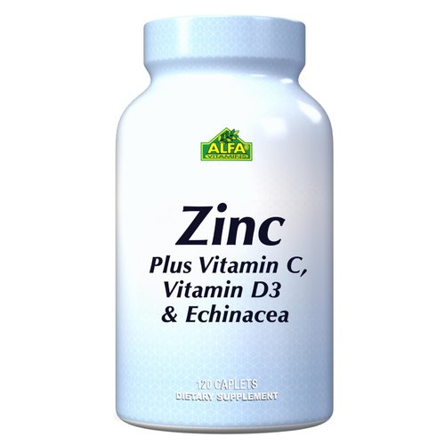 Zinc + Vitamin C, D & Echinacea Powerful Formula - Immune Support - Enhanced Absorption - 120 Caplets