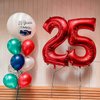 40 Inch Red 25 Number Balloons Giant Jumbo Huge 25 or 52 Foil Mylar Helium Number Digital Balloons Red Birthday Mylar Digital Balloons 25 Birthday Party 25th Anniversary Events Party Decorations