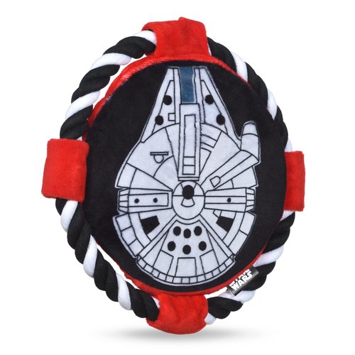Star Wars for Pets Millennium Falcon Rope Frisbee Dog Toy | Millennium Falcon Chew Toy for Dogs | Star Wars Dog Toys, Dog Frisbee, Dog Tug Toys, Tug of War Dog Chew Toys