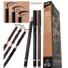 Go Ho 6 PCS Eyebrow Eye Liner Pencil Set,Easy to Color Sweatproof Eye Brow Pencil,Professional Long-lasting Eyeliner Gel Makeup Brow Tint Pen,3 Colors(Black,Brown,Dark Brown)