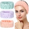 Chuangdi 3 x Face Wash Bands for Makeup and Yoga Sports Shower Face Spa Headband Elastic Headband for Girls and Women (Light Orange, Light Purple, Light Green)