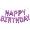 Happy Birthday Balloons, Aluminum Foil Banner Balloons for Birthday Party Decorations and Supplies (Purple)
