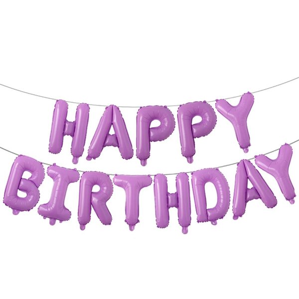 Happy Birthday Balloons, Aluminum Foil Banner Balloons for Birthday Party Decorations and Supplies (Purple)