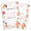 Sahjzk Magical Garden Princess Style Fill-In Birthday Invites(4"x6"), Fairy 1st Birthday Invitations with Envelopes(20-Pack), Birthday Party Supplies for Girls, Teen, Kids-A13