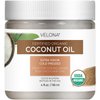 Velona USDA Certified Organic Coconut Oil Extra Virgin - 4 fl oz | Food and Cosmetic Grade | in jar | Extra Virgin, Cold Pressed