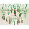 HADEEONG Cactus Hawaiian Party Decorations Hanging Swirl Decorations - Mexican Fiesta Party Decorations Ceiling Decor, Birthday Baby Shower Favor Supplies Decor 30pcs