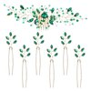 inSowni 7 Pieces Vintage Party Prom Wedding Bridal Emerald Green Beads Crystal Hair Side Combs+Rhinestone U-shaped Hair Pins Headpieces for Brides Bridesmaids Women Girls