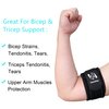 Bicep & Tricep Tendonitis Brace Compression Sleeve - Pain Relief for Bicep and Tricep Muscle Strains, Upper Arm Support (S/M Width-3")