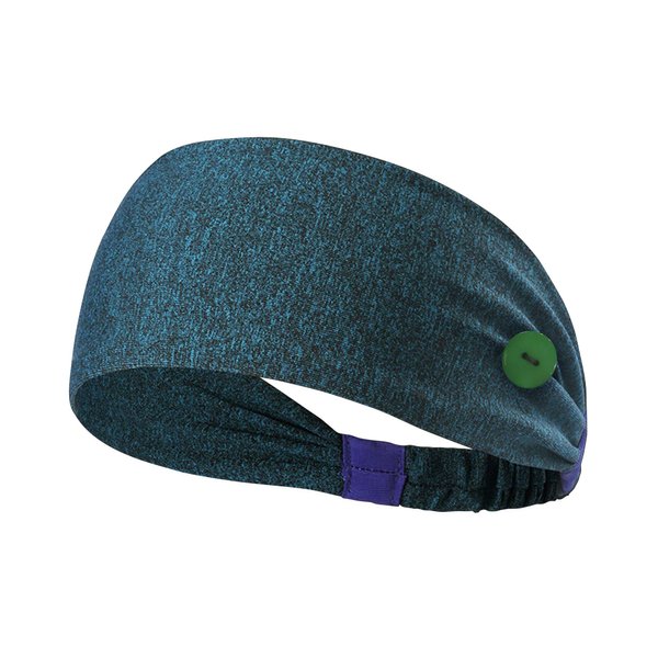 Hanna Roberts Headband with Buttons for Face Masks and Covers, Stretchy and Elastic (Teal)