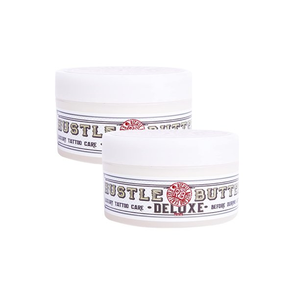 Hustle Butter Tattoo Aftercare 5 fl oz (2 pack) Tattoo Balm, For New & Older Tattoos - Safe While Healing - Vegan Tattoo Cream No-Petroleum