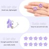 10 Pcs Small Flower Hair Clips Accessories for Women Girls, Cute Mini Flower Hair Pins with Rhinestone, Lily Flower Clips Metal Hair Barrettes Wedding Bridal Styling Decorative(Purple)