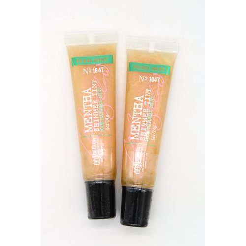 Pearl Mint (No. 1647), Bath and Body, Mentha Shimmer Lip Gloss, .47 fl oz each, 2 pack