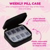 Miamica Zippered “Daily Dose” Pill Case with 8-Day Removable Plastic Medicine Organizer, Black, 3.5” L x 2.75” W x 1.25” H – Keep Your Vitamins and Pills Organized – Compact and Sleek Pill Box