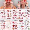 85 PCS 10 sheets Valentines Day Temporary Tattoos Birthday Party Decorations Supplies Favors Decor Themed Red Heart Tattoo Stickers Cute Gifts for Kids Women Girls Baby Shower Wedding Prizes
