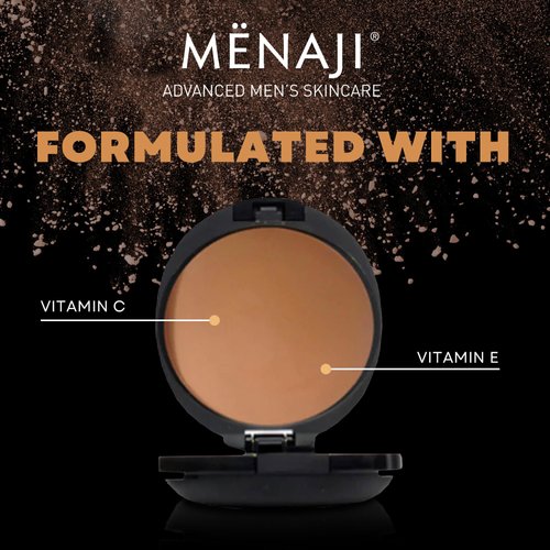Menaji HDPV Anti-Shine Powder (Dark) | Anti-Shine Face Make-Up for Men | High-Definition Face Powder | Skin-Friendly Face Powder for Men | All-Occasion Face Powder | Contains Vitamin C & E (Dark)