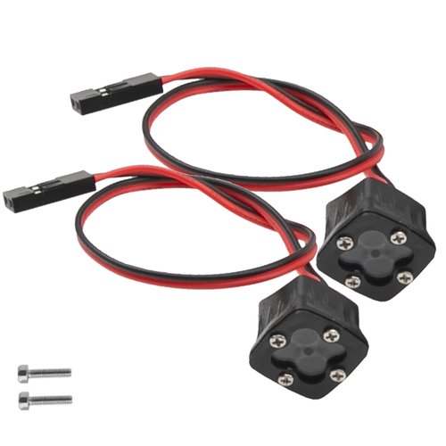 2Pcs Vgoohobby 4 LED Light Square Lamp Bumper LED Headlight 7V Compatible with Axial SCX10 90046 D90 Traxxas TRX4 Tamiya HSP HPI 1/10 RC Crawler