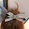 LINAYOHA 1Pcs Rhinestones Hair Barrettes For Women Girls Sparkly Glitter Crystal Rhinestones Ponytail Holder Hair Bow Clip Bridal Hair Pins Decorative Hair Accessories Christmas Gift