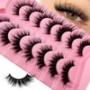 Cat-Eye Lashes Flu-ffy 20mm Manga Lashes Wispy Fairy Eyelashes, Curly Volume Spiky Lashes Faux Mink False Eyelashes that look like extensions Lashes Natural Look 7 Pairs Pack(ZD97)