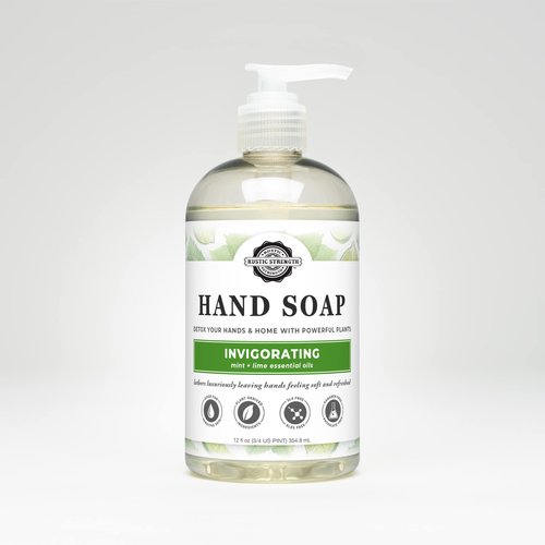 Rustic Strength Liquid Hand Soap, Invigorating, 12oz countertop dispenser