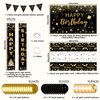 Black and Gold Birthday Party Decorations, Birthday Decorations for Boys Men Women Girls,Black and Gold Balloon Decorations for Birthday Party, Birthday Party Supplies with Happy Birthday Backdrop