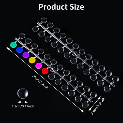 Prasacco 240Pcs Round False Nail Display Tips Clear Nail Art Color Display Chart with Adhesive Sticker Nail Display Card Sticks Nail Color Swatches for Nail Polish Training Practicing Color Displaying