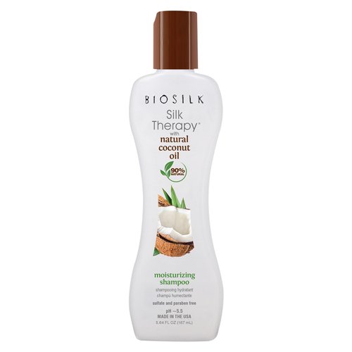 Biosilk Silk Therapy with Natural Coconut Oil Moisturizing Shampoo, Cleanses & Replenishes Moisture, Sulfate, Paraben & Cruelty-Free, 5.64 Oz