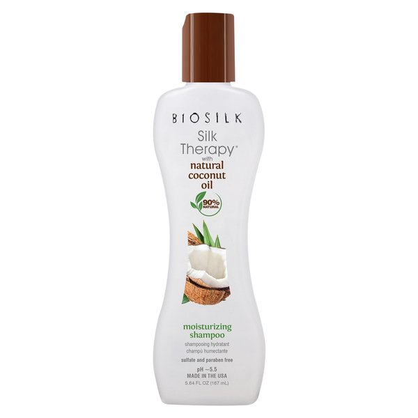 Biosilk Silk Therapy with Natural Coconut Oil Moisturizing Shampoo, Cleanses & Replenishes Moisture, Sulfate, Paraben & Cruelty-Free, 5.64 Oz