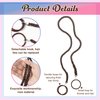 ARefugen 2 Pack 25"/35" Strong Hair Ties and 20Pcs Elastics Hair Ties for Long Thick Hair, Elastics 4mm Hair Tie Scrunchies Ponytail Holders Hair Accessories for Water Wind Sports (Brown)