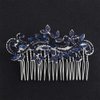 Chmier Bridal Hair Comb Crystal Hair Comb Blue Rhinestone Headpiece Marquise Side Comb Sapphire Wedding Hairpiece Prom Bridesmaid Hair Jewelry for Women and Girls