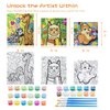 Sixth Space Paint by Numbers for Kids Ages 4-8, Beginner Framed Pre-Printed Acrylic Oil Painting, Includes (8x10, 8x9, 8x8 inch) Framed Canvas, 30 Acrylic Paint Pots, 5 Brushes, Pre-Drawn Canvas