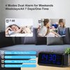 Projection Alarm Clock for Bedroom with Weekday/Weekend Mode,Digital Clock with 350° Projector,5-Level Dimmer,Adjustable Volume,Temperature & Humidity Monitor,Calendar,Snooze,12/24H,DST,Battery Backup