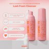 Curacoro 60ML Eyelash Extension Cleanser - Lash Shampoo for Lash Extensions, Eyelash Extension Foam Cleanser for Dry & Sensitive Skin, Gently Removes Waterproof Makeup for Professional & Home Use