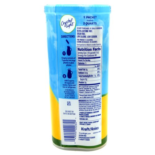 Crystal Light Lemon Decaf Iced Tea Natural Flavor Drink Mix, 12-Quart Canister (Pack of 4)