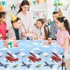 GREHUMOR 3pcs Airplane Party Decorations Airplane Party Tablecloth Supplies Disposable Plastic Helicopter Blue Sky White Theme Table Cover for Kids Birthday Favors