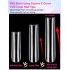 504PCS Clear Square Nail Tips for Acrylic Nails Professional, XXL/XXXL Extra Long Tapered Square Straight Acrylic Nail Tips, Full Cover No C Curve False Nail Extension Tips for Manicure Salon Nail Art