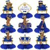 9Pcs Royal Prince Honeycomb Centerpieces Table Toppers, Little Prince Baby Shower for Table Decorations, Prince Themed Birthday Party Supplies, Wild One Birthday Party Decorations for Boys Kids