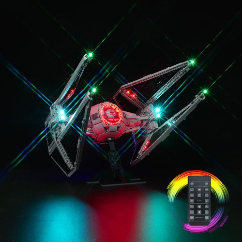 DALDED LED Lighting Kit for Lego Star Wars TIE Interceptor Set, LED Light Compatible with Lego 75382 Building Block Models (Remote Control Version)