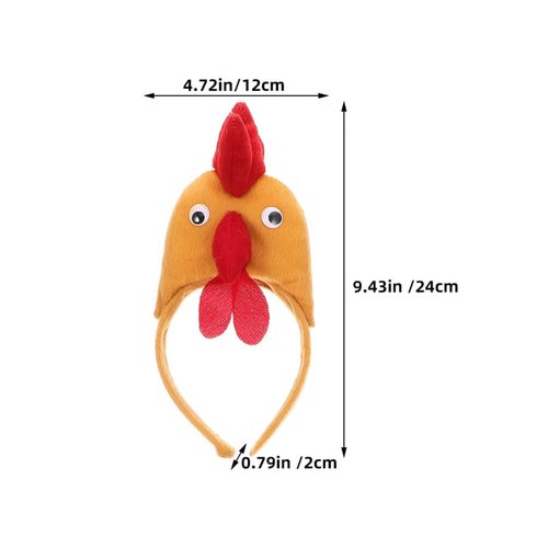 WRITWAA 1Pc Chicken Hair Hoop, Easter Headbands Cartoon Rooster Hair Bands for Halloween Decorations, Animals Ears Headdress Cute Headbands for Cosplay Party, Brown