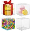 Gift Boxes, Clear Plastic Favor Box, 3x3x3 Inch, 50 Pack, Transparent, Small, Square, Storage Bins, Empty Boxed Containers, Wedding, Party, Birthday Present, Candy, Cookie, Cupcake, Jewelry