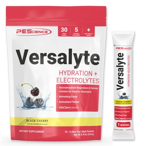 PEScience Versalyte Keto Electrolyte Powder, Sugar Free, Black Cherry, 30 Single Serving Packets, Hydration Powder