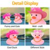 wonuu Pink Rubber Duck with Heart-Shaped Sunglasses Car Ducks Small Duckies with Cowboy Hat, Dot-Pink Dot