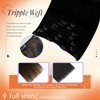 Full Shine Black Clip in Hair Extensions Human Hair Jet Black Hair Extensions Clip ins Real Human Hair Black Clip in Extensions Human Hair Remy Silky Straight Triple Weft 14 Inch 7 Pcs