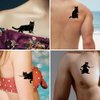 WIRESTER Temporary Tattoo Stickers for Girls Boys Kids Adults, Fake Tattoos on Face Hand Neck Wrist Party Favor Body Art, Tattoo Sheet 6 x 7.87 inch - Black Cats With Knife