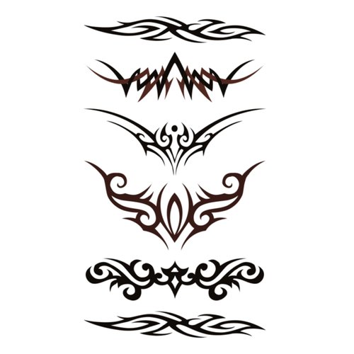 MapofBeauty 2 pcs Temporary Tattoos Totem Tattoo Sticker Black Makeup Waterproof Removable