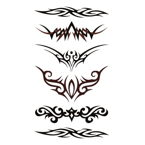 MapofBeauty 2 pcs Temporary Tattoos Totem Tattoo Sticker Black Makeup Waterproof Removable