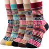 Nimalpal 5 Pairs Wool Socks - Wool Socks for Women Men Boot Socks Soft Crew Socks Winter Hiking Socks Cozy Socks Warm Socks