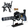 WULOBOOI Gatling Gun Building Blocks Set, 2 in 1 DIY Assembling Gun or Mech Model, 389 Pieces Bricks Collectible Military Weapon Toy Set Gift for Boys Adult or Firearm Fans